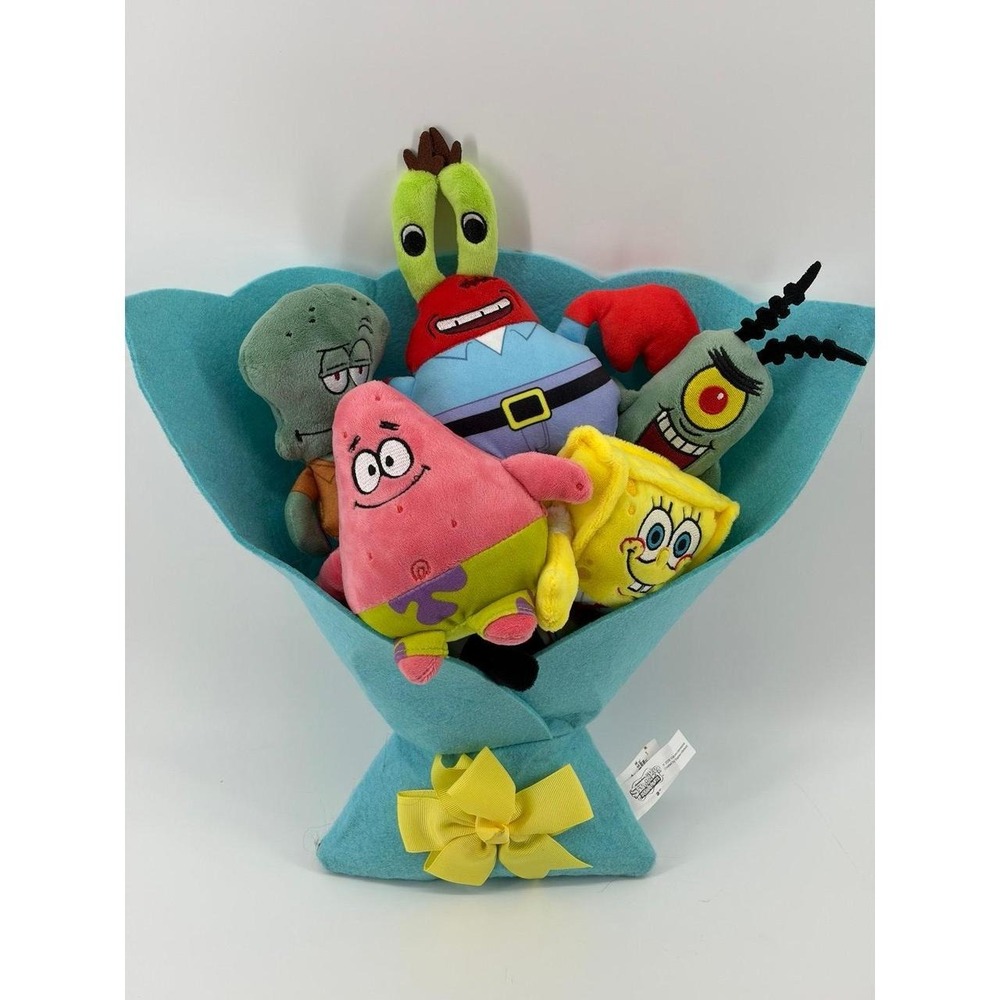 SpongeBob SquarePants Plush Bouquet Set of 5 Plush Characters, Pre-Owned